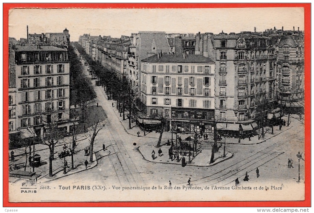 CPA 75020 TOUT PARIS XXe - Vue Panoramique De La Rue Des Pyrénées, De L´Avenue Gambetta... ° F. F. Fleury N° 2018 - Arrondissement: 20