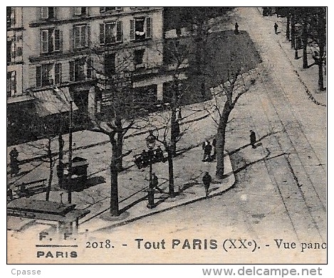 CPA 75020 TOUT PARIS XXe - Vue Panoramique De La Rue Des Pyrénées, De L´Avenue Gambetta... ° F. F. Fleury N° 2018 - Arrondissement: 20