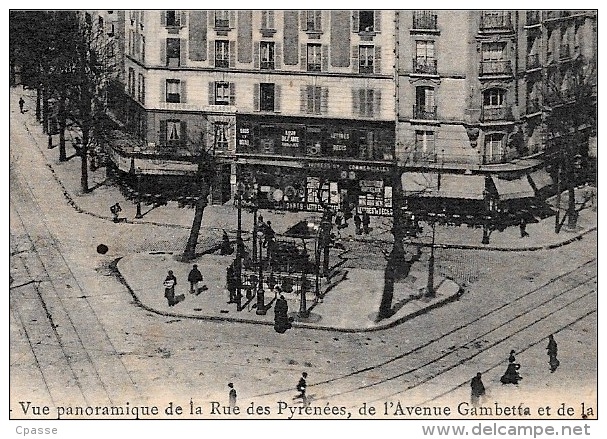 CPA 75020 TOUT PARIS XXe - Vue Panoramique De La Rue Des Pyrénées, De L´Avenue Gambetta... ° F. F. Fleury N° 2018 - Arrondissement: 20