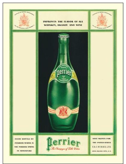 Postcard - Poster Reproduction - Perrier "The Champagne Of Table Waters" 1930s - Publicité