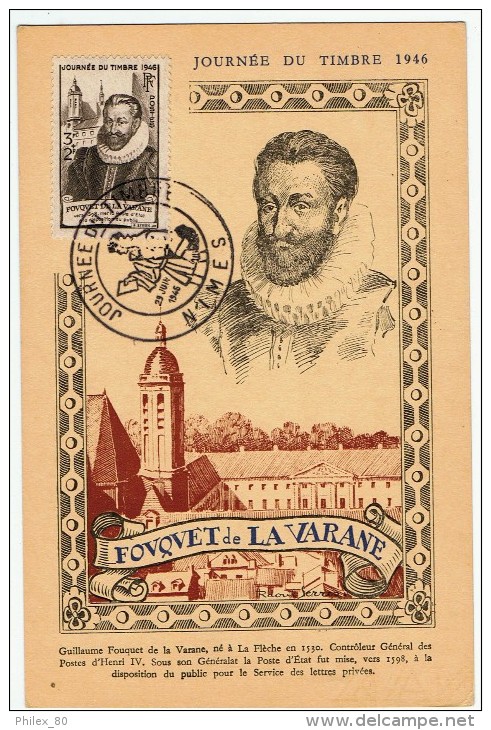 Journée Du Timbre / 1946 / Nîmes / Fouquet De La Varane - Stamp's Day