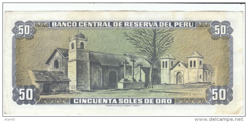 Peru #113 50 Soles De Oro, 1977 Banknote Currency Money - Pérou