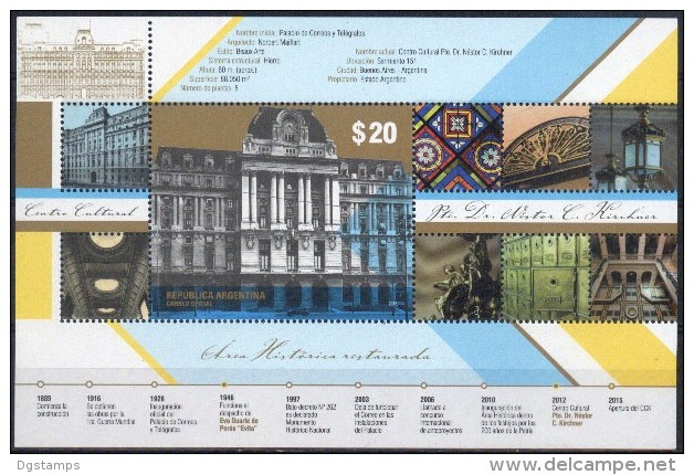 Argentina 2015 ** Centro Cultural Pte. Dr. Nestor Kirschner. See Description. - Blocks & Sheetlets