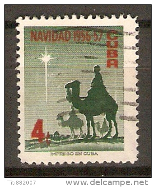 CUBA.     1956.   Y&T N° 446 Oblitéré.     Navidad /  Noêl  /  Chameau. - Used Stamps