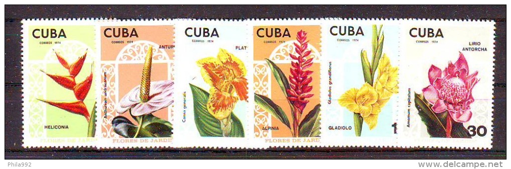 Cuba 1974 Y Flora Plants Mi No 1980-85 MNH - Nuevos