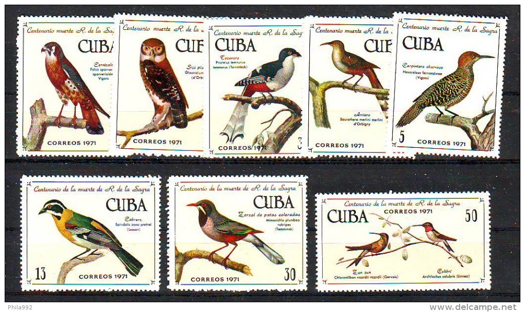 Cuba 1971 Y Fauna Animals Birds Mi No 1733-40 MNH - Neufs