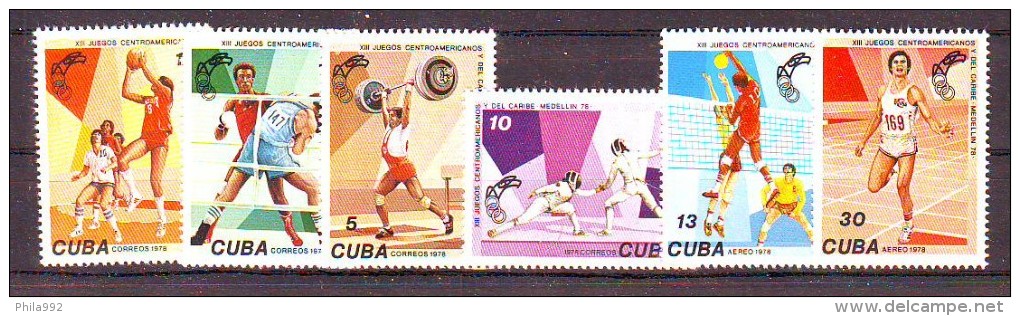 Cuba 1978 Y Sport Centralamerican Games Mi No 2309-14 MNH - Nuevos