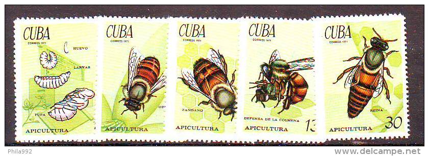 Cuba 1971 Y Fauna Animals Insects Mi No 1702-06 MNH - Nuevos