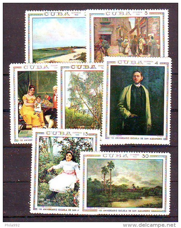 Cuba 1968 Y Art Paintings San Alejandro Mi No 1447-53 MNH - Nuevos