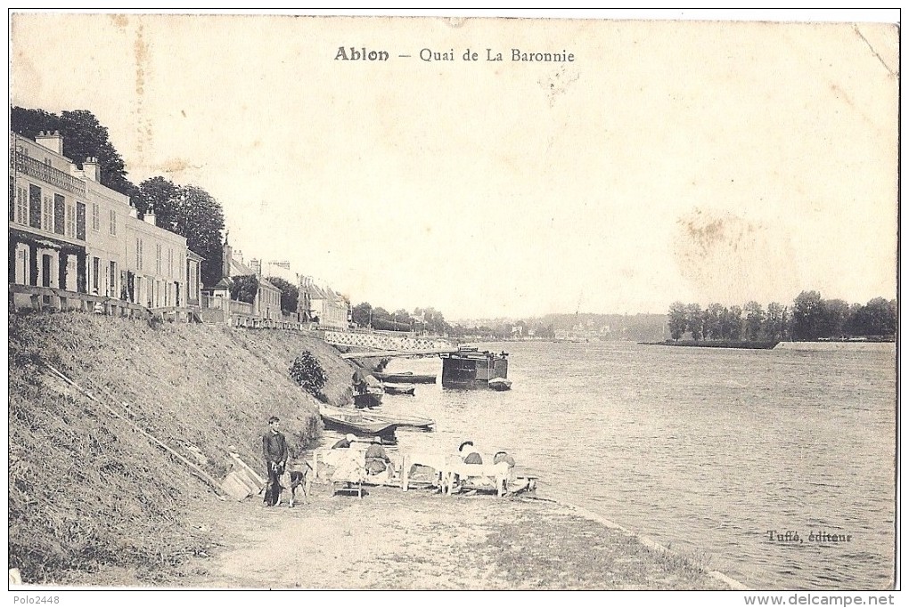 Cpa - Ablon - Quai De La Barronie ( En L´état ) - Ablon Sur Seine