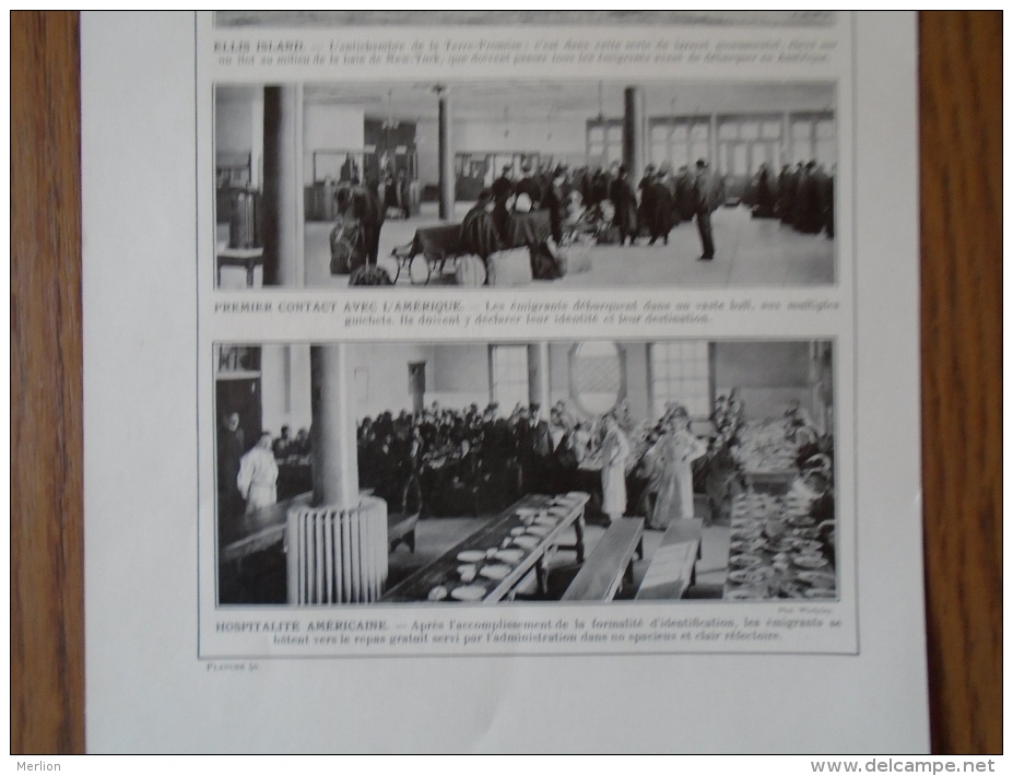 USA - New York Mill's Hotel - Ellis Island Migration   -Print 1911 1AM63 - Stiche & Gravuren