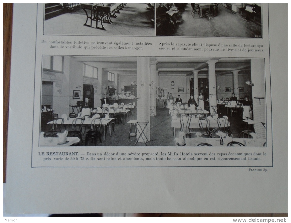 USA - New York Mill's Hotel - Ellis Island Migration   -Print 1911 1AM63 - Stiche & Gravuren