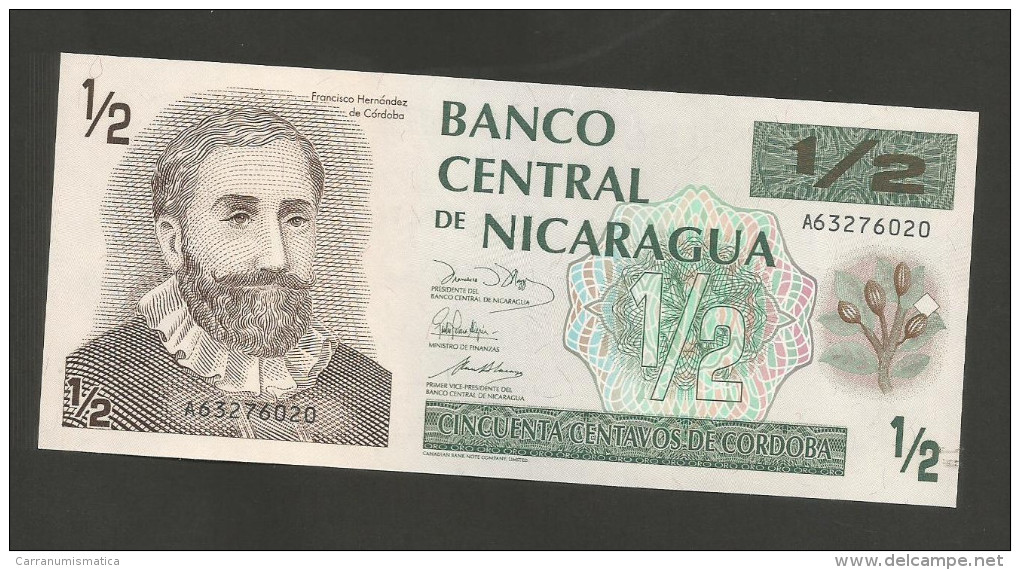 NICARAGUA - BANCO CENTRAL De NICARAGUA - 50 CENTAVOS - 1/2 CORDOBA (1991) - Nicaragua