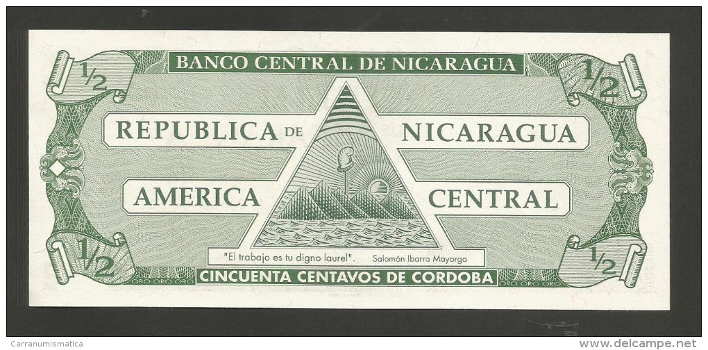 NICARAGUA - BANCO CENTRAL De NICARAGUA - 50 CENTAVOS - 1/2 CORDOBA (1991) - Nicaragua