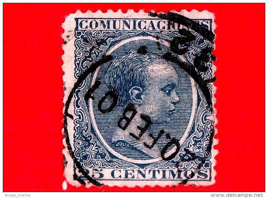 SPAGNA - Usato - 1889 - Re Alfonso XIII - Ritratto Da Bambino - 25 C - Gebraucht