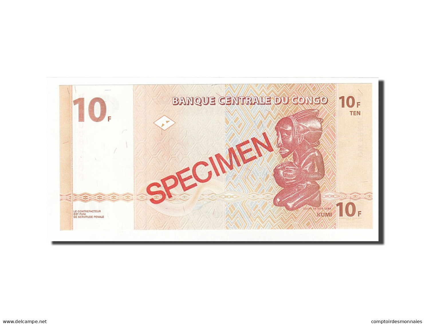 Billet, Congo Democratic Republic, 10 Francs, 2003, 2003-06-30, NEUF - Repubblica Democratica Del Congo & Zaire