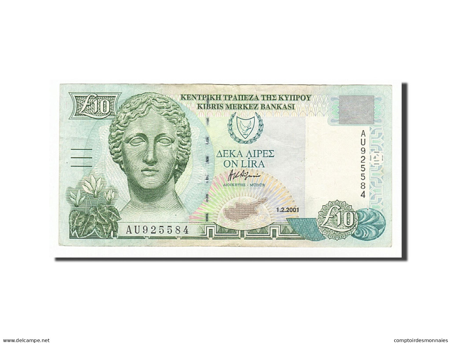 Billet, Chypre, 10 Pounds, 2001, 2001-02-01, TTB+ - Chipre