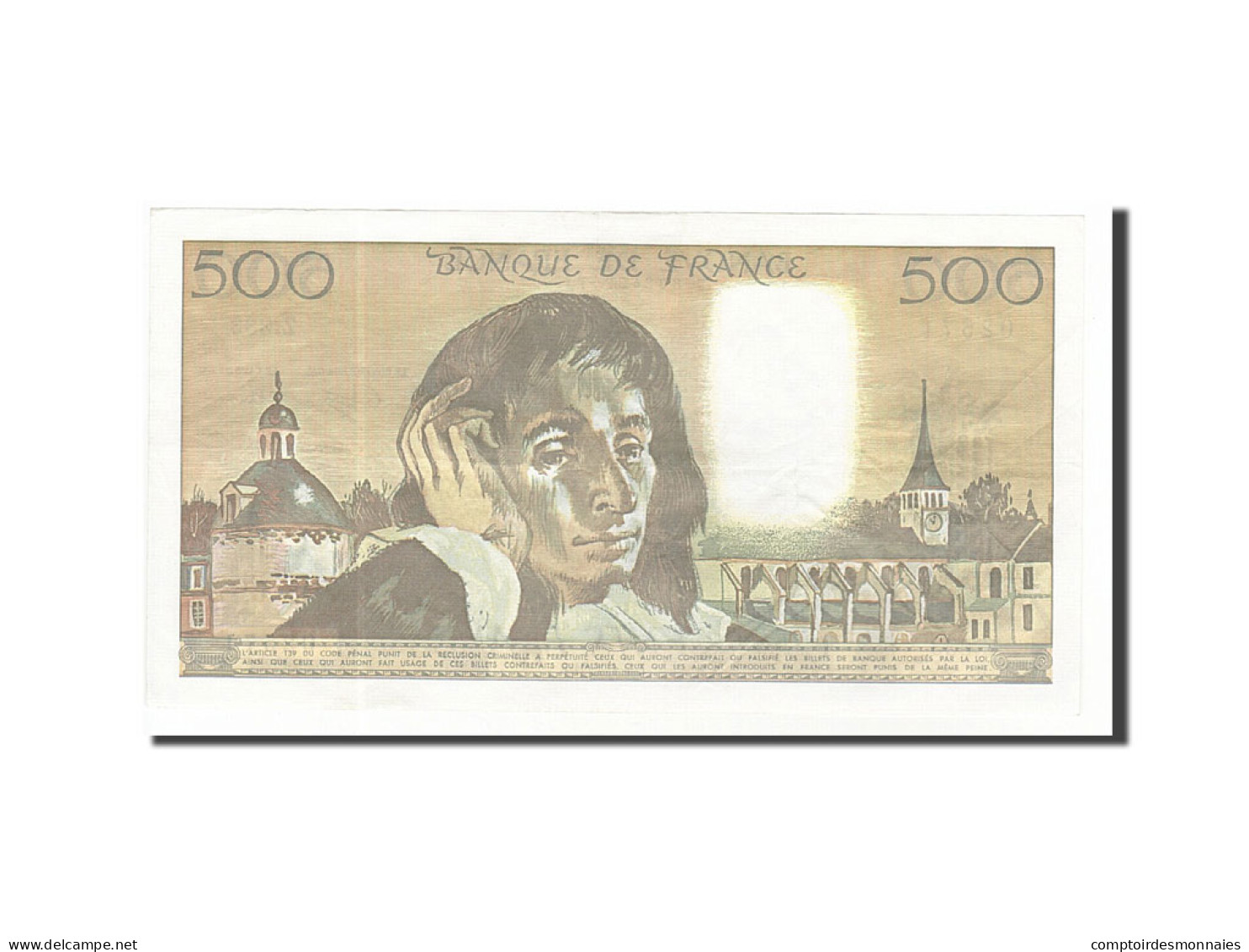 Billet, France, 500 Francs, 500 F 1968-1993 ''Pascal'', 1991, 1991-01-03, TTB+ - 500 F 1968-1993 ''Pascal''