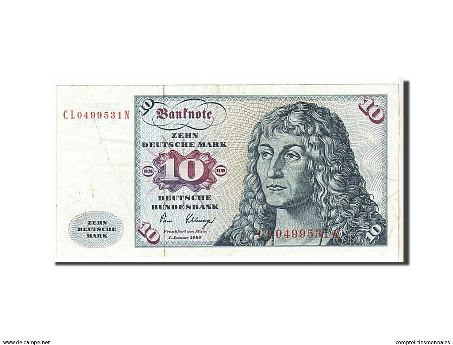 Billet, République Fédérale Allemande, 10 Deutsche Mark, 1980, KM:31c, TTB - 10 Deutsche Mark