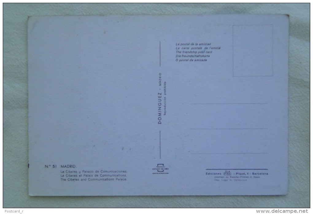 Spain Madrid La Cibeles Palacio De Comunicaciones    A 40 - Madrid