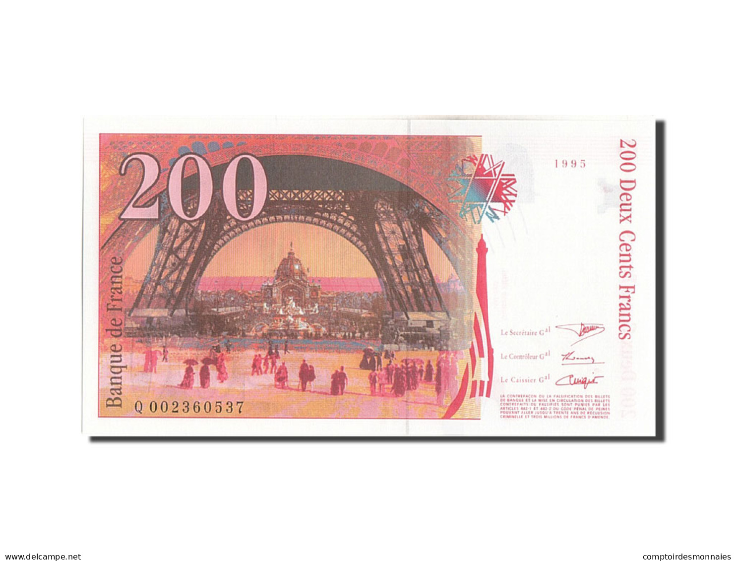 Billet, France, 200 Francs, 200 F 1995-1999 ''Eiffel'', 1995, NEUF - 200 F 1995-1999 ''Eiffel''