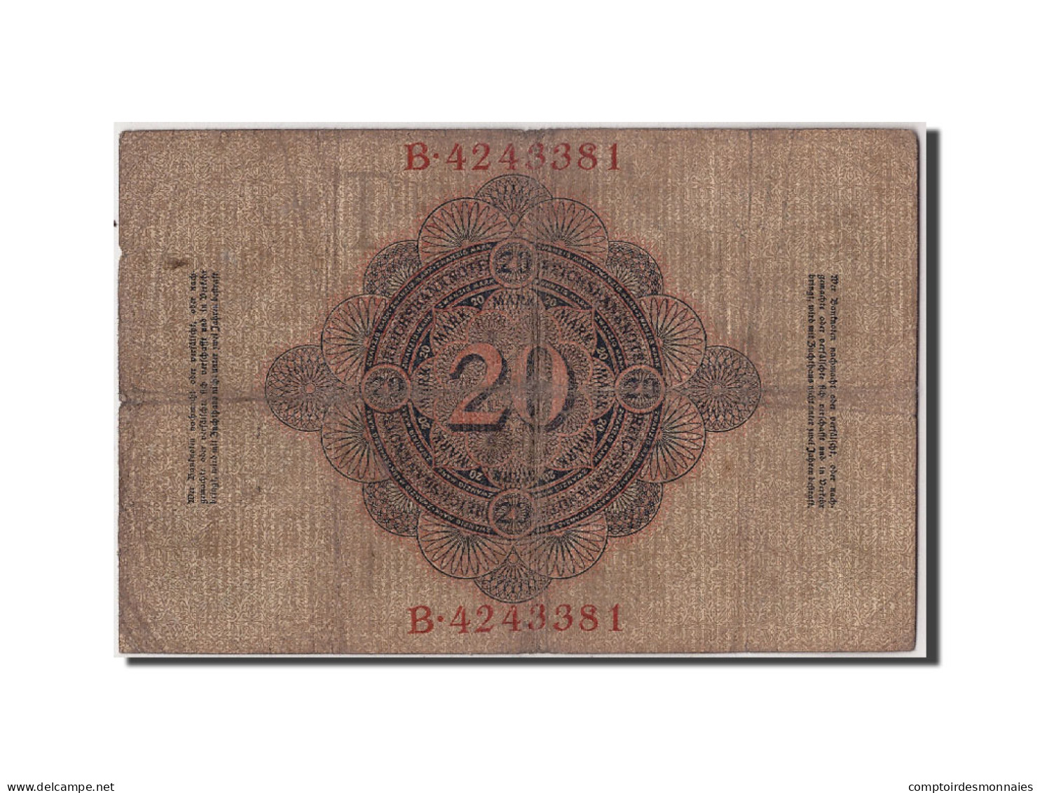 Billet, Allemagne, 20 Mark, 1907, 1907-06-08, TB+ - 20 Mark