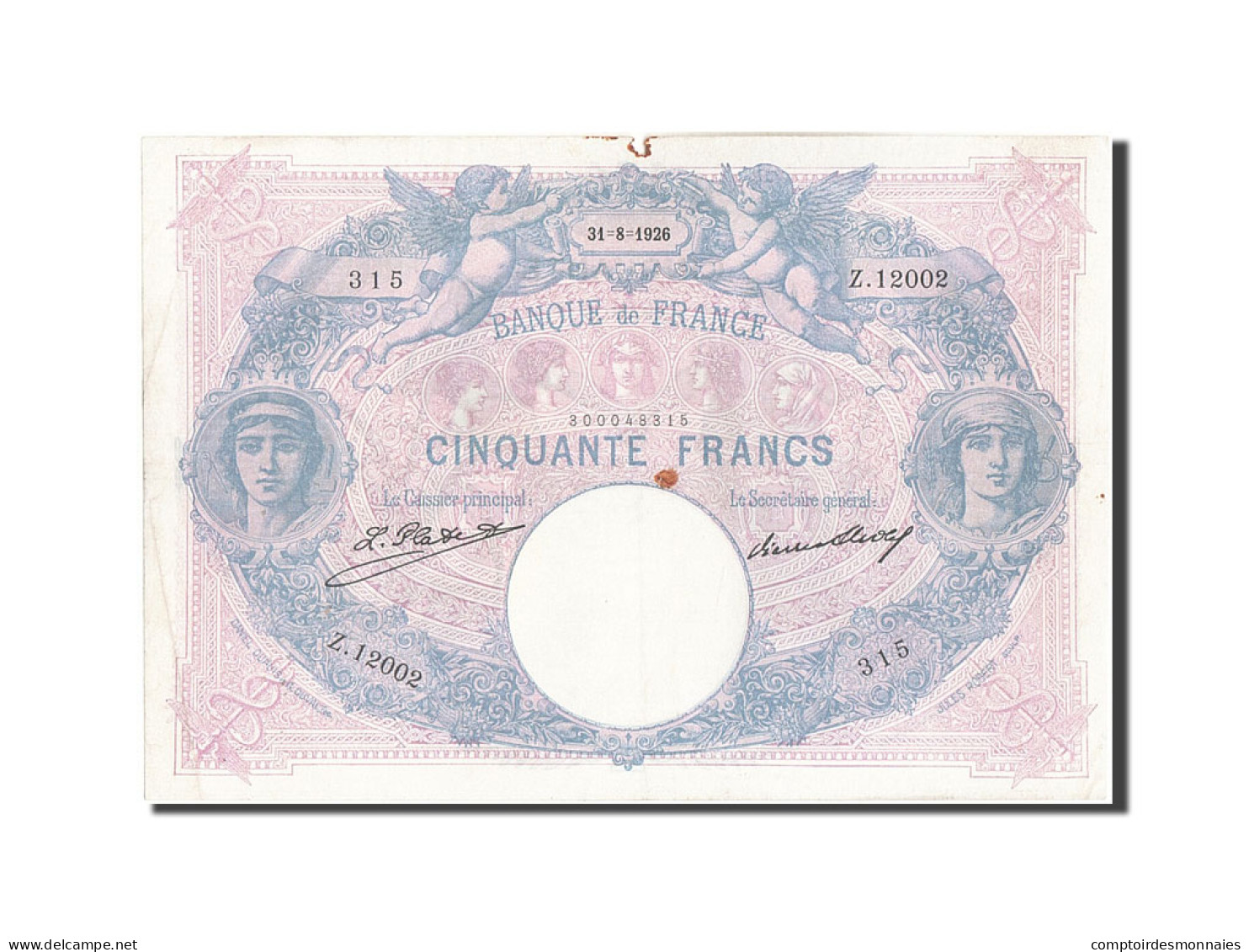 Billet, France, 50 Francs, 50 F 1889-1927 ''Bleu Et Rose'', 1926, TB+ - 50 F 1889-1927 ''Bleu Et Rose''