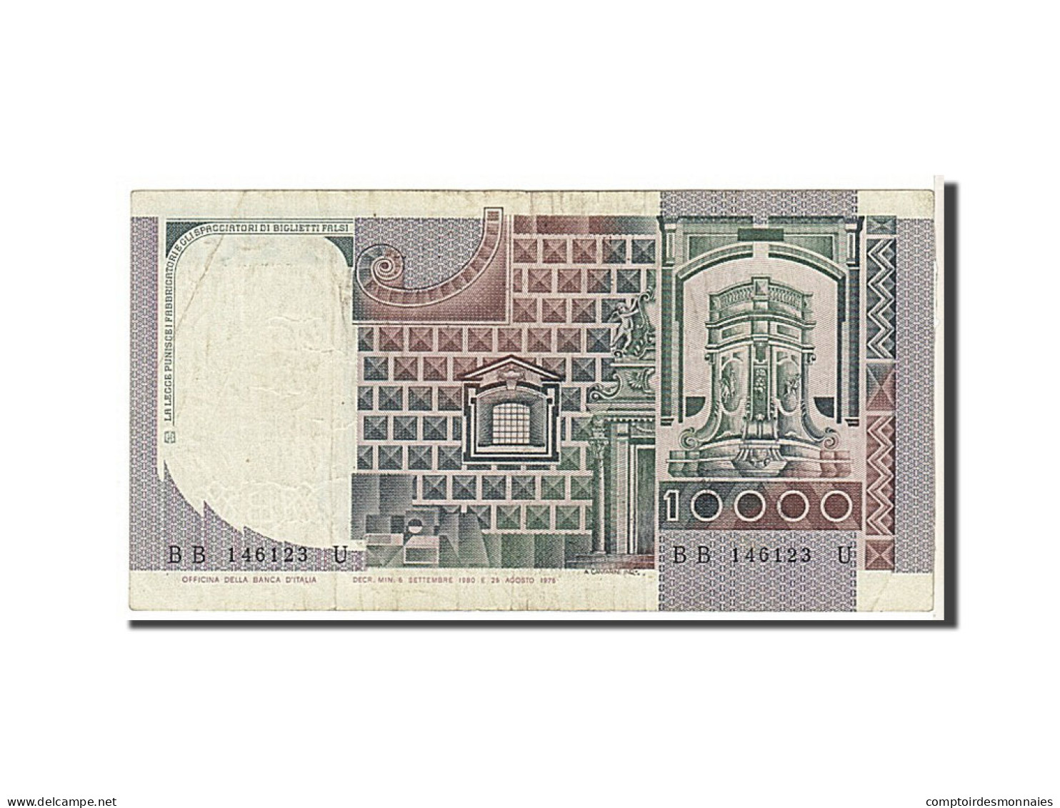Billet, Italie, 10,000 Lire, 1980, TTB - 10.000 Lire