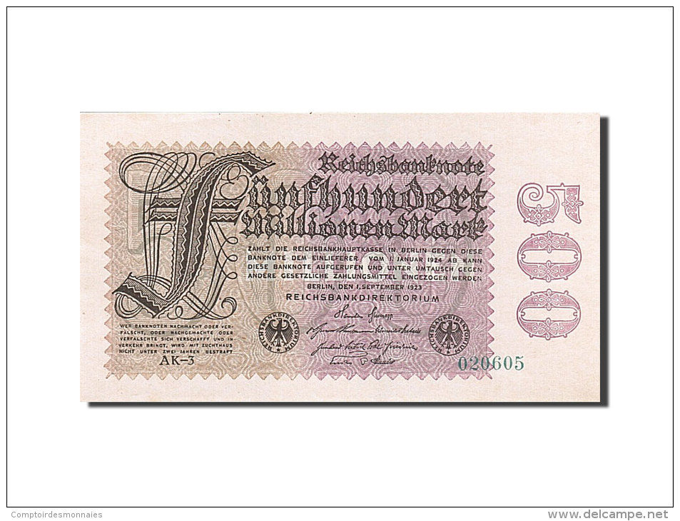 [#259208] Allemagne, 500 Millions Mark, Type 1923 - 500 Miljoen Mark