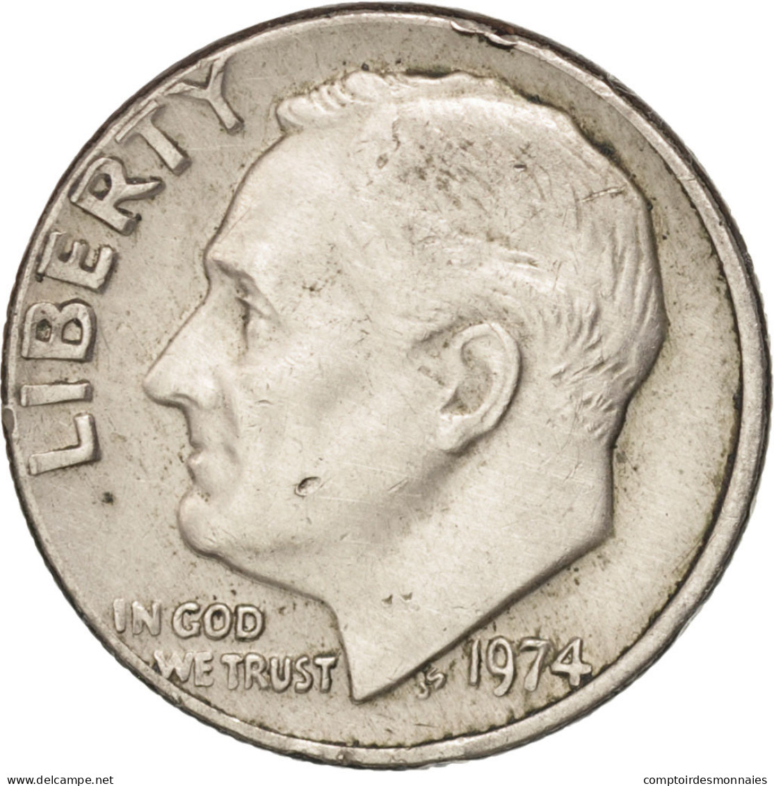 Monnaie, États-Unis, Roosevelt Dime, Dime, 1974, U.S. Mint, Philadelphie, TTB+ - 1946-...: Roosevelt