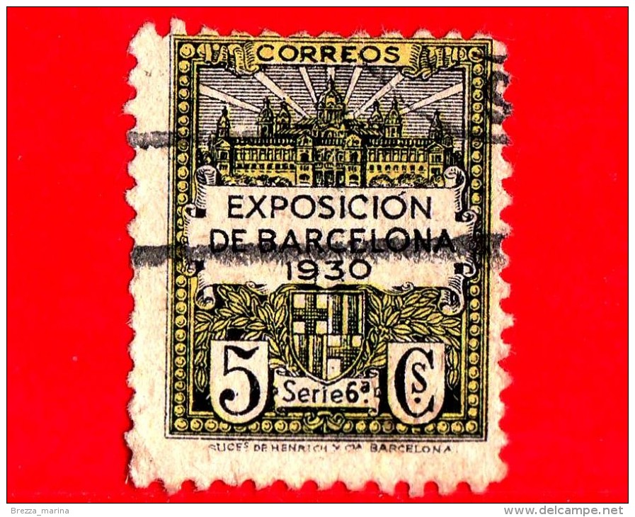 SPAGNA - Usato - 1930 - Esposizione Internazionale - Barcellona - Veduta E Stemma Della Città - 5 - Usados