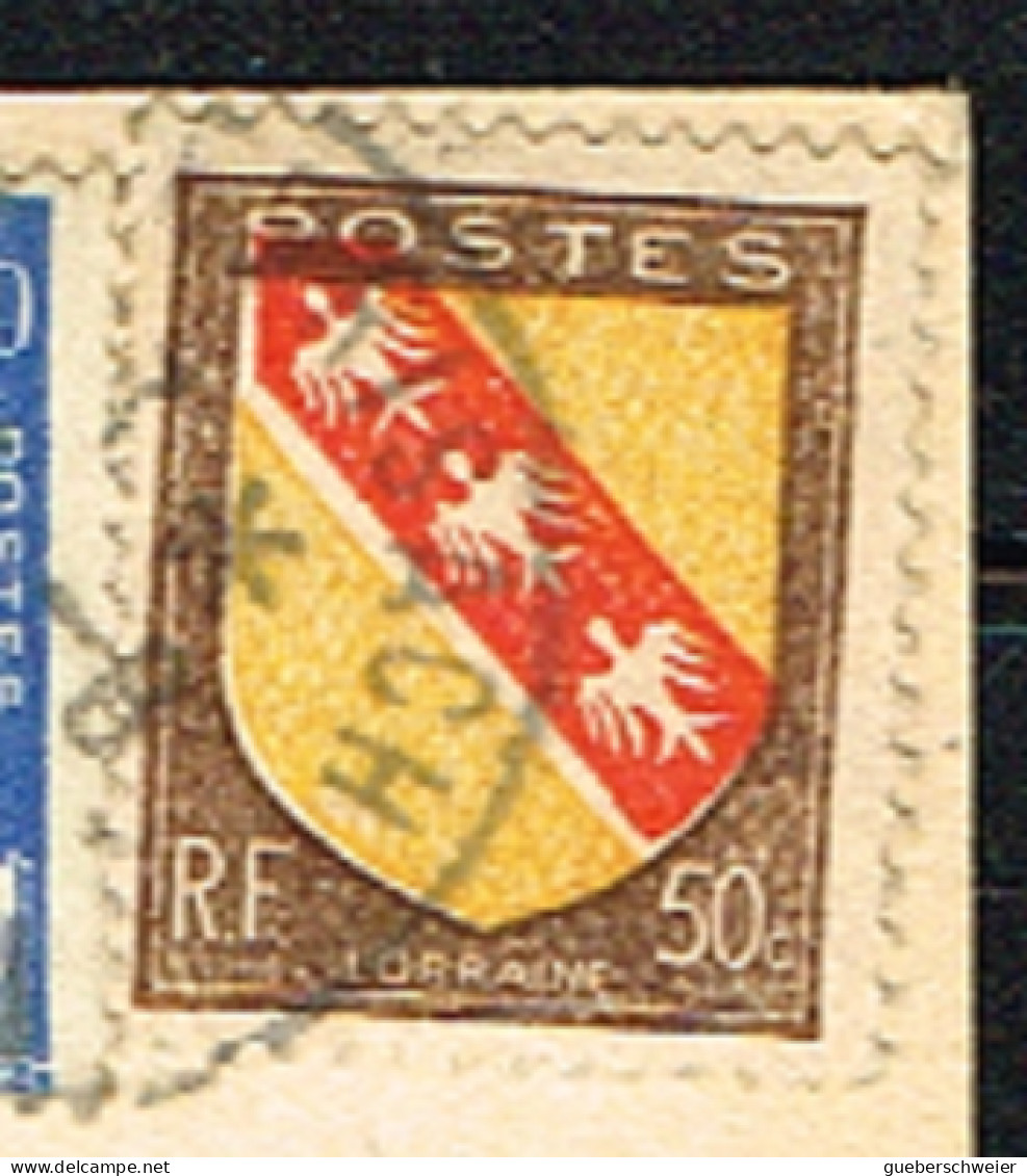 FR VAR 50 - CPA NEUF-BRISACH - Le Rhin Vue Vers Vieux-Brisach Avec Belle Variété Du N° 757 Décalage Des Couleurs - Storia Postale