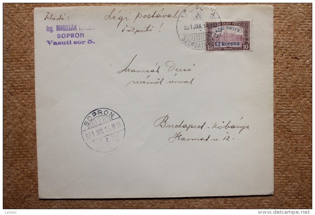 Enveloppe Affranchie Hongrie Pour Budapest Oblitération Sopron 1914 - Briefe U. Dokumente