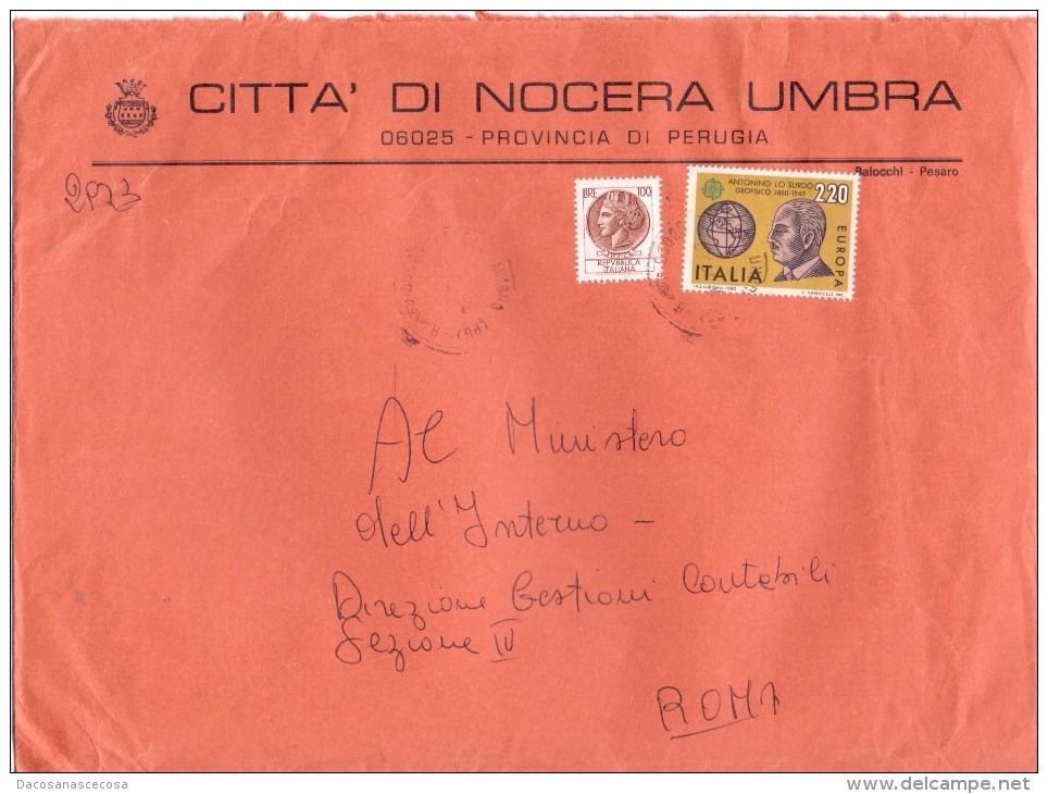 CITTA' DI NOCERA UMBRA - 06025 PROV PERUGIA - LS - 1980 - FTO 18X24  - TEMATICA TOPIC STORIA COMUNI D´ITALIA - Macchine Per Obliterare (EMA)