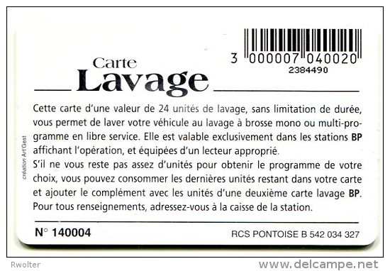 @+ Carte De Lavage BP - 24 UNITES - Puce Gem 1A - Car-wash