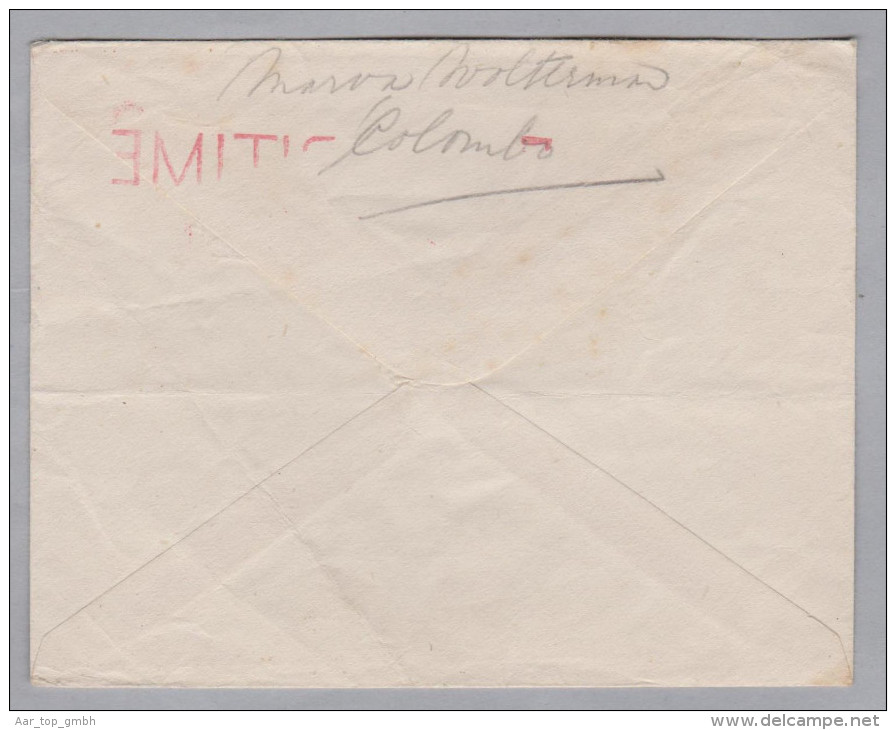 Asien CEYLON Colombo Post Office Maritime Mail In Rot Auf Brief Nach Goes Niederland - Ceylon (...-1947)