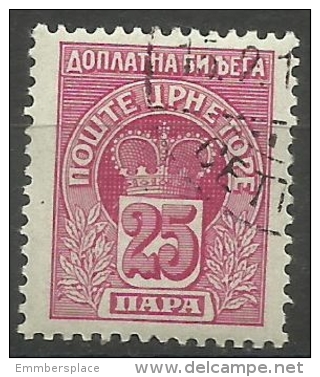 Montenegro - 1907 Postage Due Crown 25pa CTO  Sc J21 - Montenegro