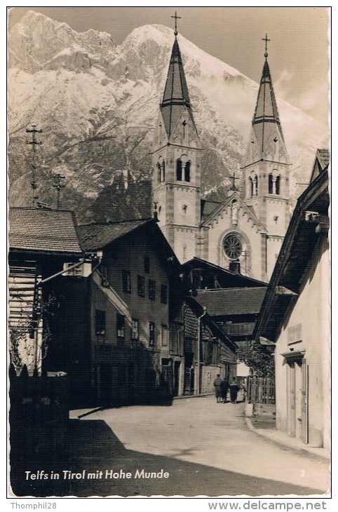 TELFS In Tirol Mit Hohe Munde - Circulé 1956 Avec Timbre, Petit Format, 2 Scans - Telfs