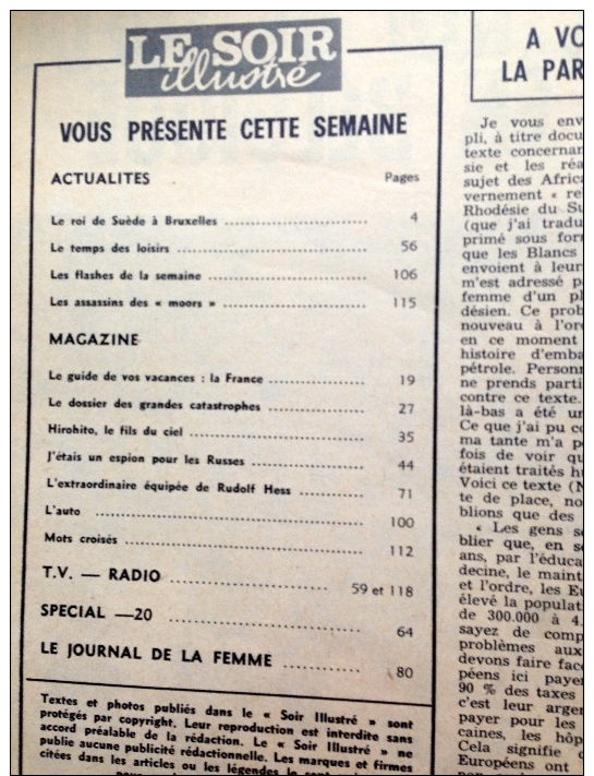 Le Soir Illustré 1766.Sichen-Sussen-Bolre, Hess Rudolf, Walfergem-Hasse, Zellick, Etc. - Autres & Non Classés