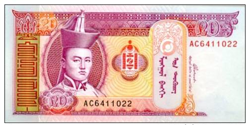 MONGOLIA 20 Tugrik 2002 **UNC** - Mongolia