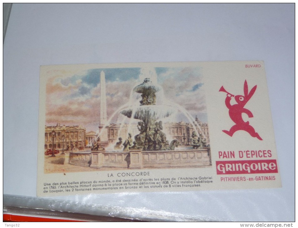 Buvard Pain D EPICE  GRINGOIRE  La Concorde Paris - Gingerbread