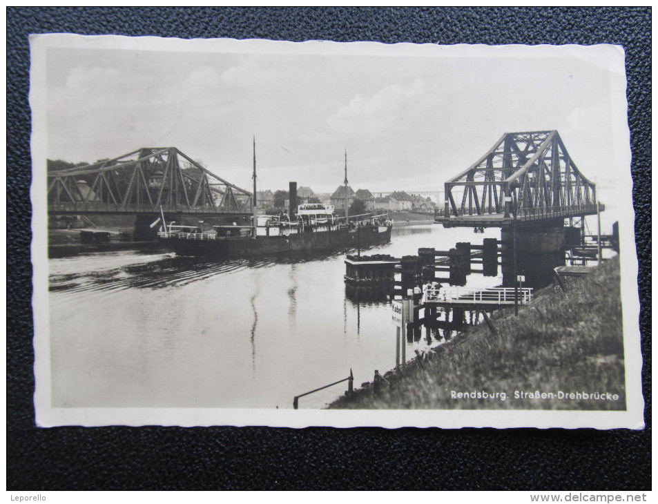 AK RENDSBURG Hafen M.Schiff Ca.1940 ///// D*17120 - Rendsburg