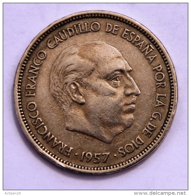 ESPAGNE 25 Pesetas Francisco Franco De 1957 Entre B Et AB - 25 Pesetas