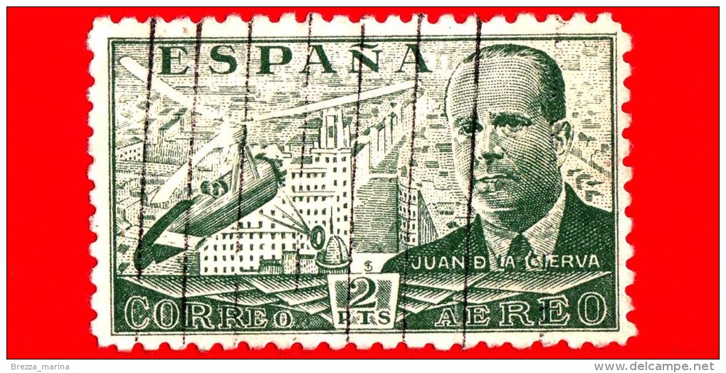SPAGNA - Usato - 1939 - Juan De La Cierva Y Codorníu - 2 P. Aerea - Usati