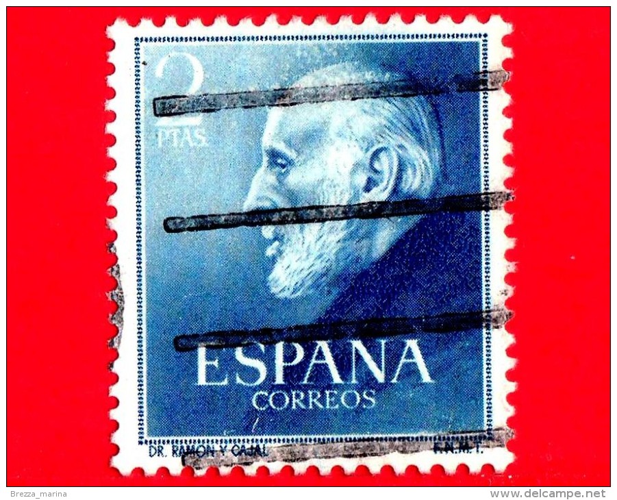 SPAGNA - Usato - 1952 - Santiago Ramón Y Cajal (1852-1934), Premio Nobel - 2 - Usados
