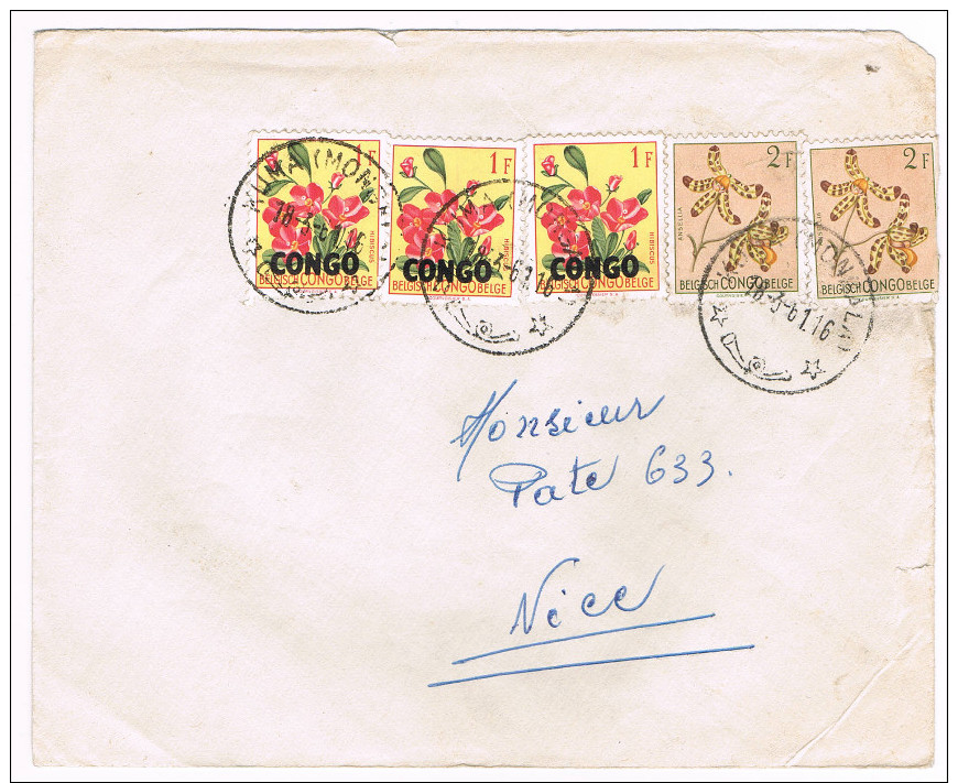 Congo Belge N° 313 (x1) & Rép. Du Congo  N° 388 (x3) Sur Lettre ; CàD De Kuma Mongala Du 18-03-1961 - Autres & Non Classés