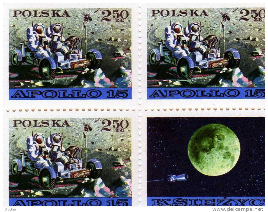 Apollo-Programm 1979 USA Mondauto Polen 2123 VB Mit 2xZf+Block 48 ** 20€ Mond-Flug Bloque Bloc M/s Space Sheet Bf POLAND - Volledige Vellen