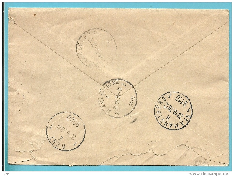 Aangetekende Brief Met Roodfrankeering (BOND MOYSON) Met Stempel GENT Naar ST-AMANDSBERG, Strookje RETOUR...... - 1960-79