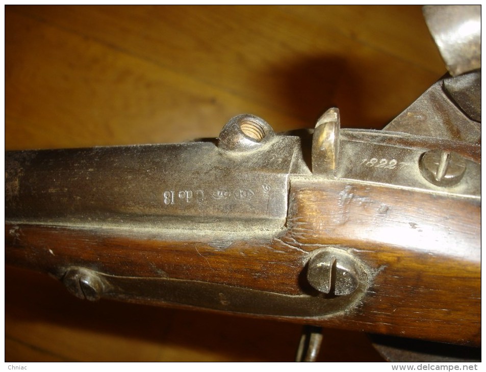 FUSIL MILITAIRE FRANÇAIS Mod. 1822 T.Bis BOIS RACCOURCI MANUFACTURE D’ARMES DE MAUBEUGE