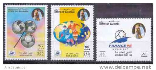 1998 BAHRAIN WORLD CUP FOOTBALL Complete Set 3 Values MNH    (Or Best Offer) - Bahrain (1965-...)